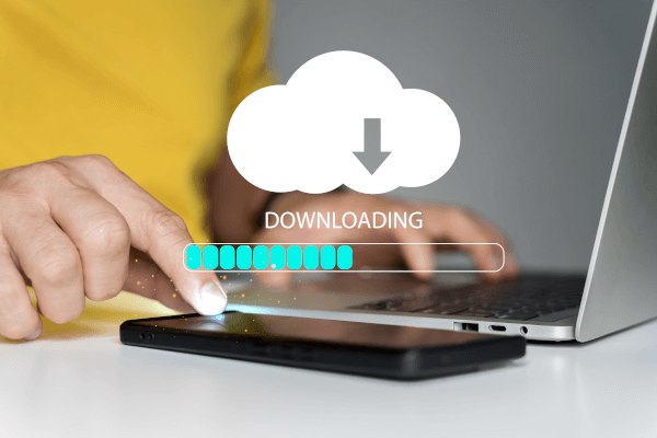 download-processing-data-concept-downloading-data-from-cloud-storage-person-using-smartphone close-up-individual-working-office